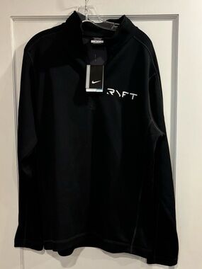 Nike Golf Dri Fit NEW Quarter Zip Black Mens L Cooling Tech Embroidery RYFT Logo